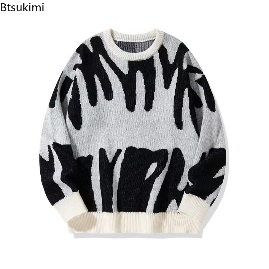 Street Fashion In Korea - Sweater Rajut Pria Korea Model Longgar