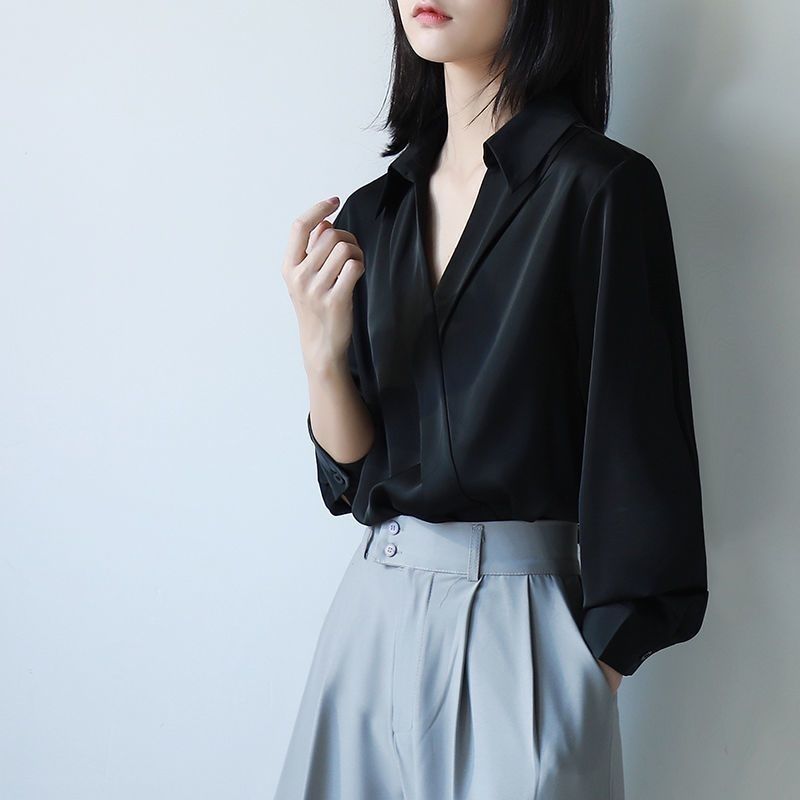 Street Fashion In Korea - Gidyq blus sifon wanita, atasan lengan