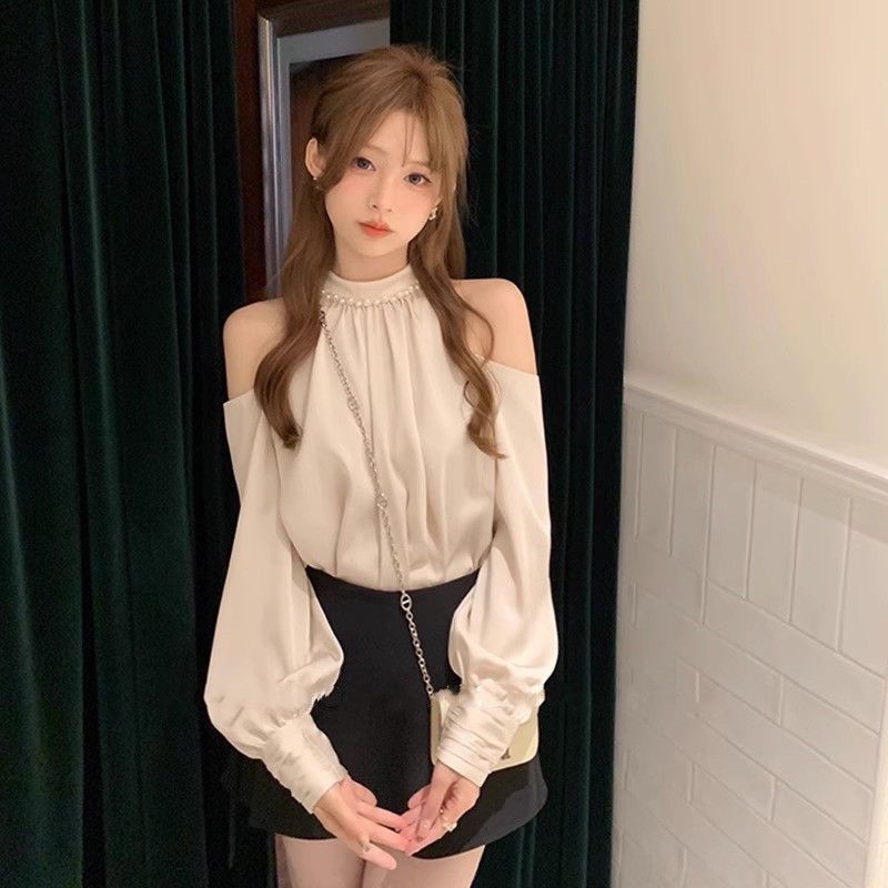 Street Fashion In Korea - Blus manis musim semi untuk wanita