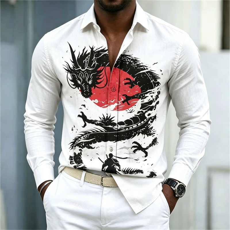 Street Fashion Clothes - Kemeja Pria Terbaru 2026 Putih Hitam