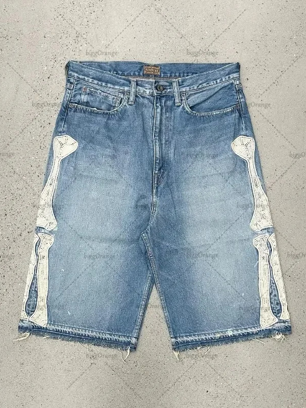 Street Fashion Jeans Women - Deeptown Y2k Celana Pendek Denim Harajuku