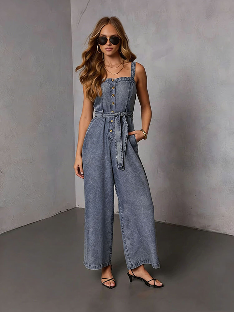 Street Fashion Jeans Women - Jumpsuit Denim Wanita Vintage Musim Panas