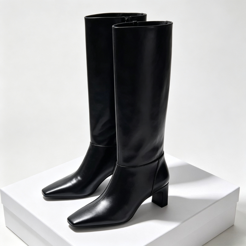 Street Fashion Brands - Sepatu Bot Wanita Hak Kitten Kulit