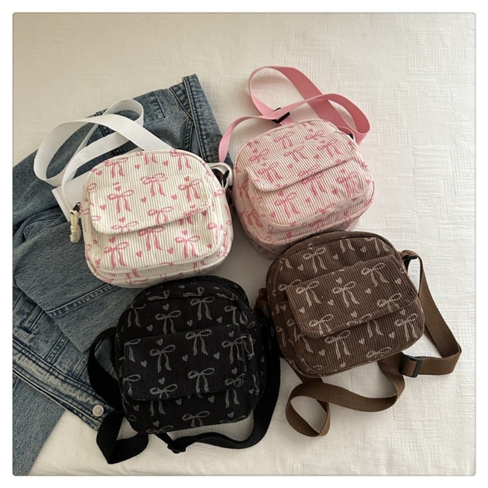 Street Fashion In Korea - Tas Selempang Kecil Wanita Bahan Corduroy