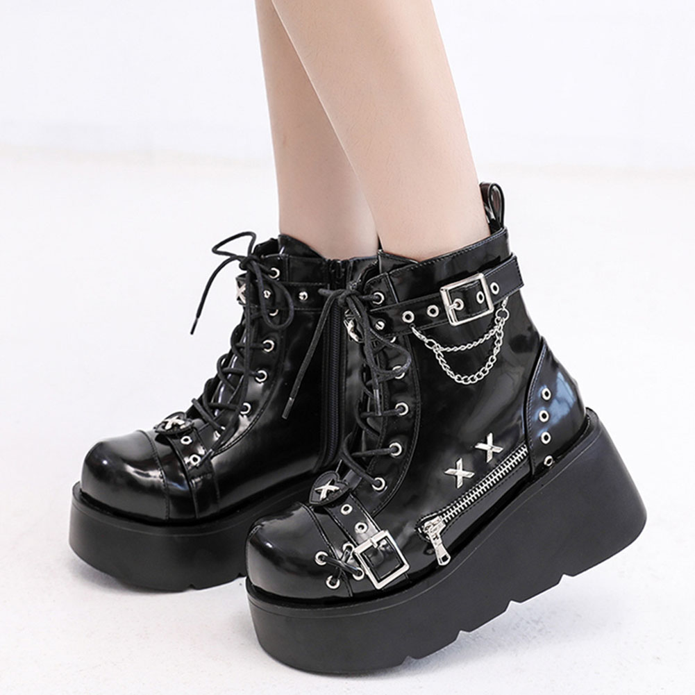 Street Fashion Brands - Sepatu Boots Wanita Model Goth Platform