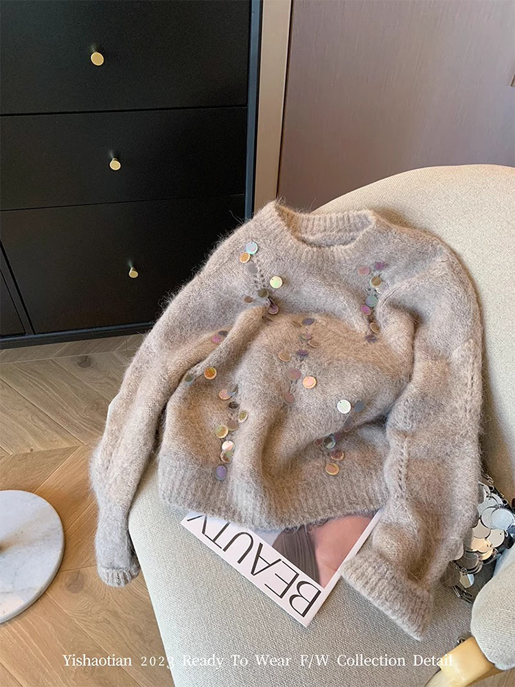 Street Fashion In Korea - Sweater Streetwear Korea wanita musim gugur
