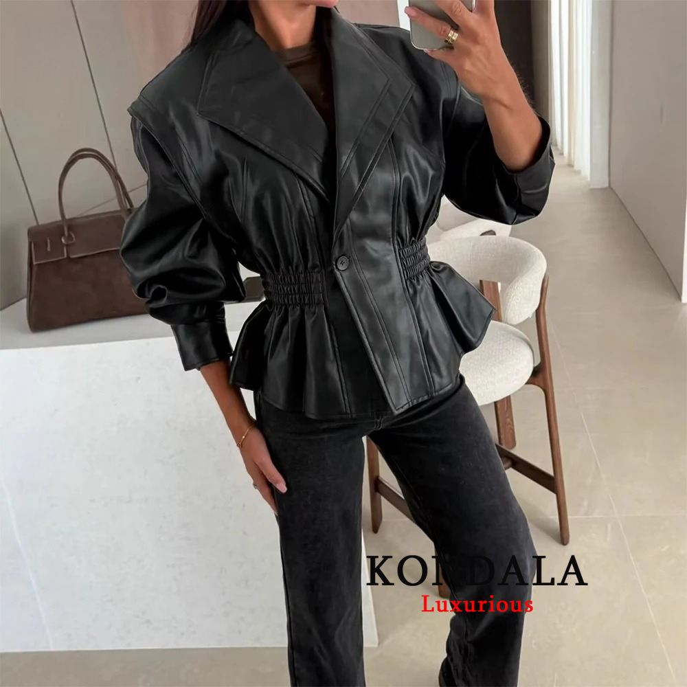 Street Fashion Fall 2025 - Jaket PU Wanita KONDALA Chic Cool