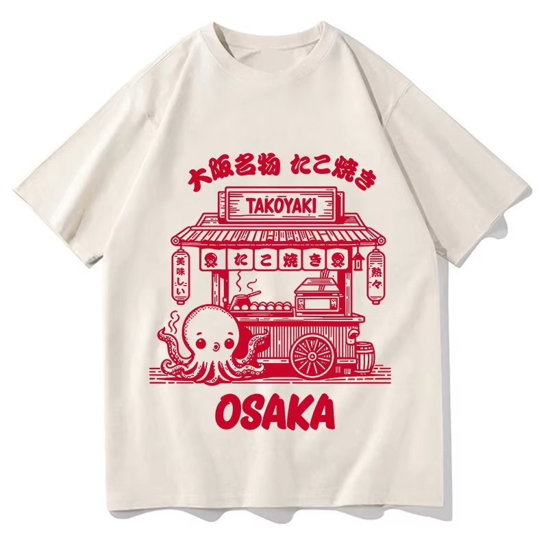 Street Fashion Osaka - Kaos Grafis Unisex Takoyaki Osaka untuk