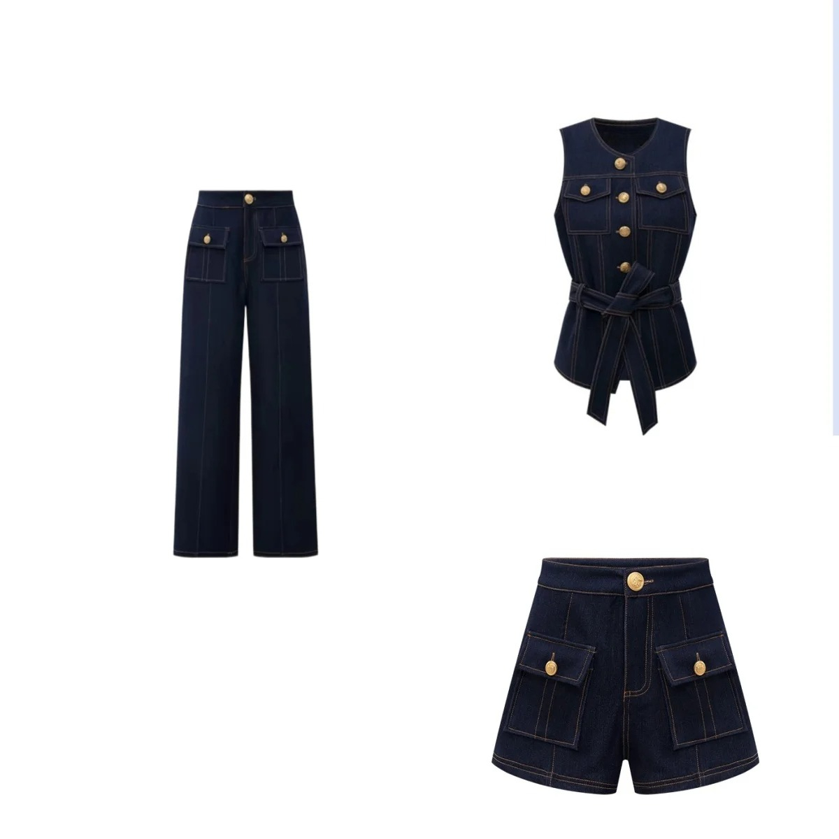 Street Fashion Jeans Women - Setelan tren mode Y2K 2026: rompi