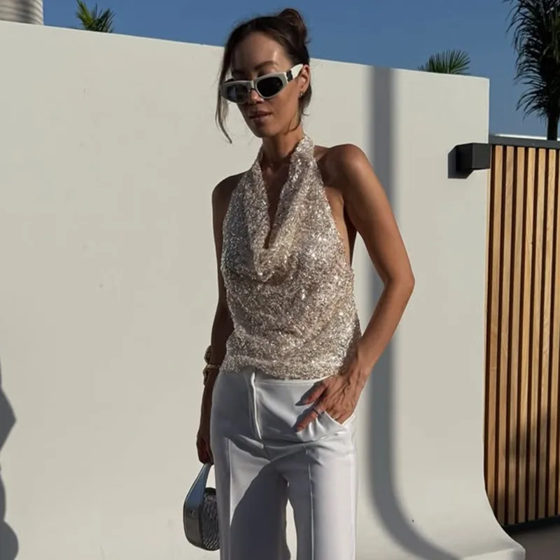 Atasan Wanita Model Halter Tan - Street Fashion Look ulasan dan harga