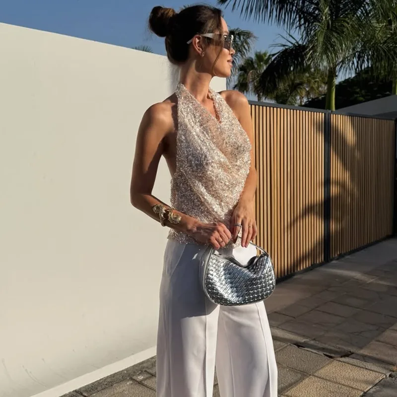 Atasan Wanita Model Halter Tan - Street Fashion Look ulasan dan harga