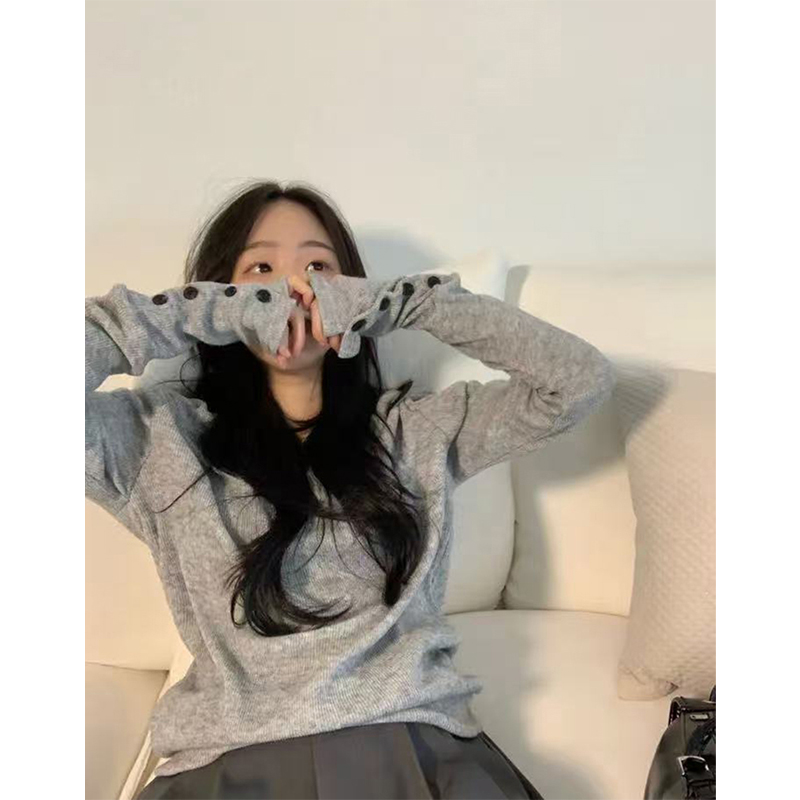 MEXZT Sweater Abu-abu Streetwe - Street Fashion In Korea ulasan dan harga