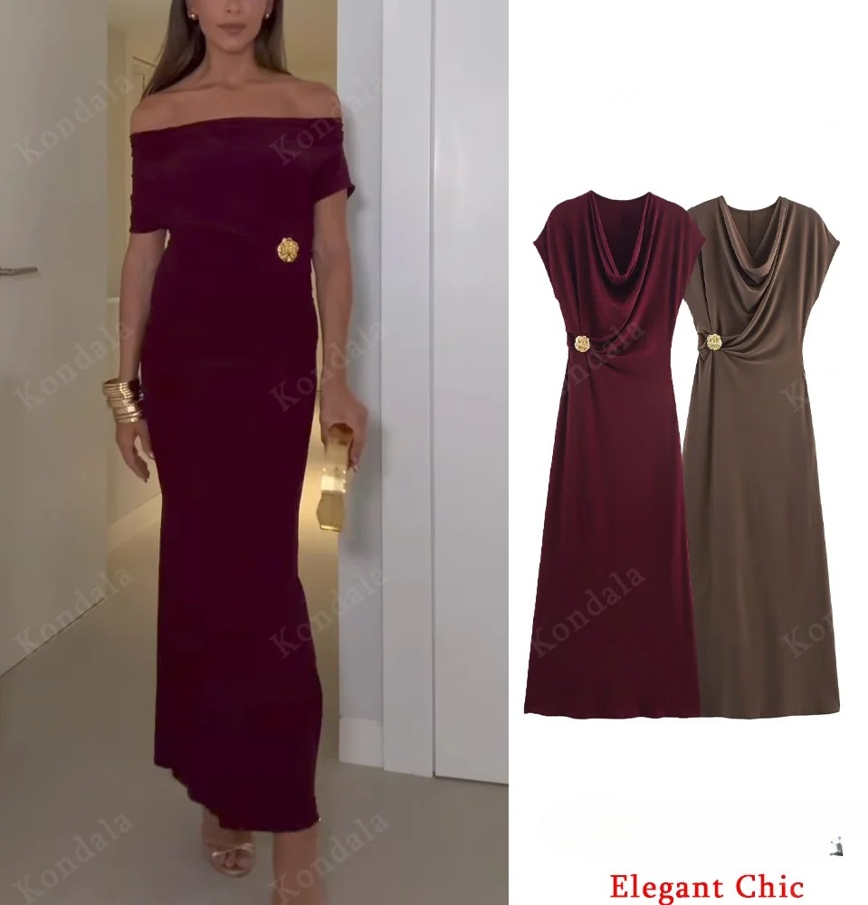 Gaun Kondala Elegan Ramping un - Street Fashion Fall 2025 ulasan dan harga