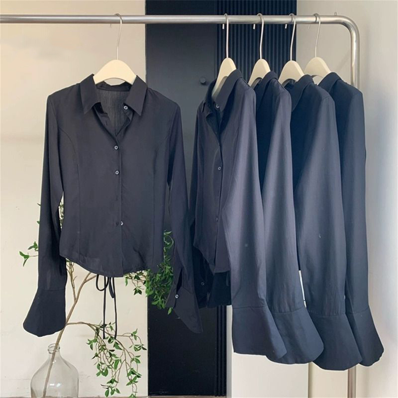 Gidyq kemeja balutan hitam wan - Street Fashion In Korea ulasan dan harga