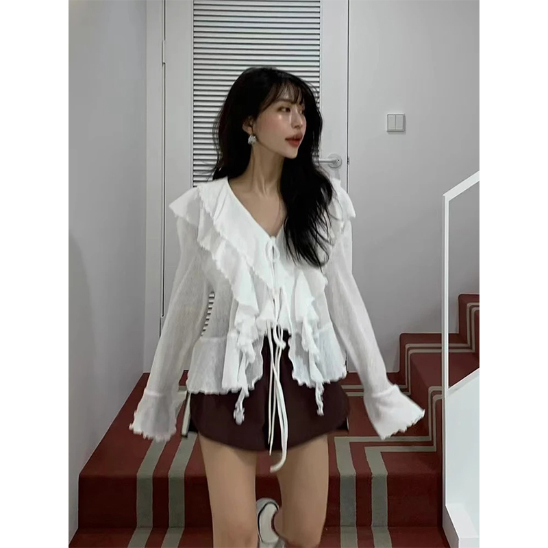 MEXZT Kemeja Putih Potong Blus - Street Fashion In Korea ulasan dan harga