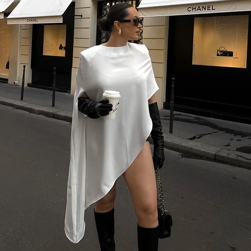 Gaun Putih Modis BWQ, Seksi de - Street Fashion Look ulasan dan harga