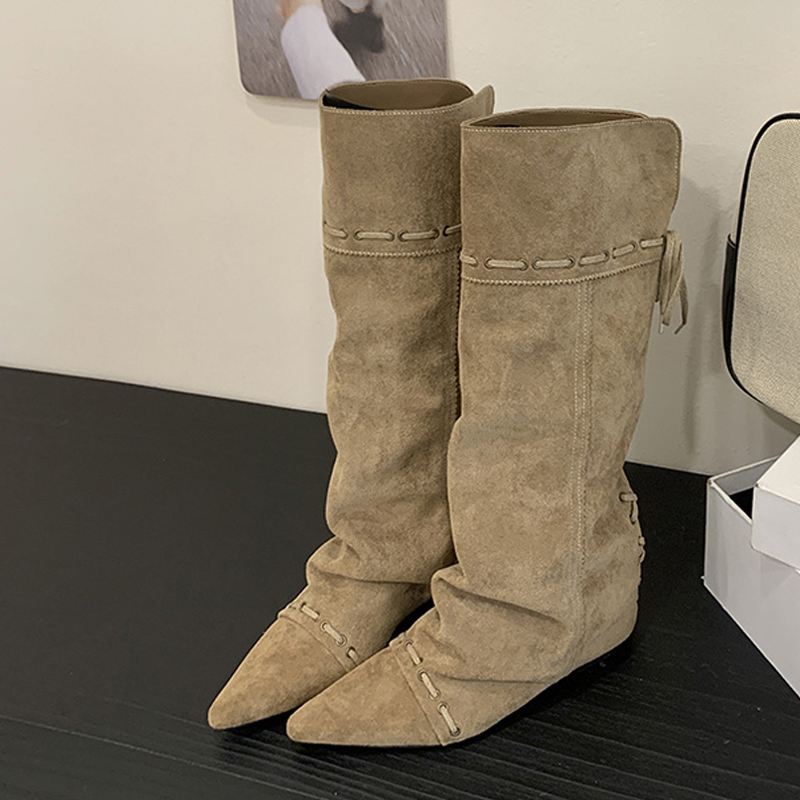 Liyke Sepatu Bot Setinggi Lutu - Street Fashion Vintage ulasan dan harga