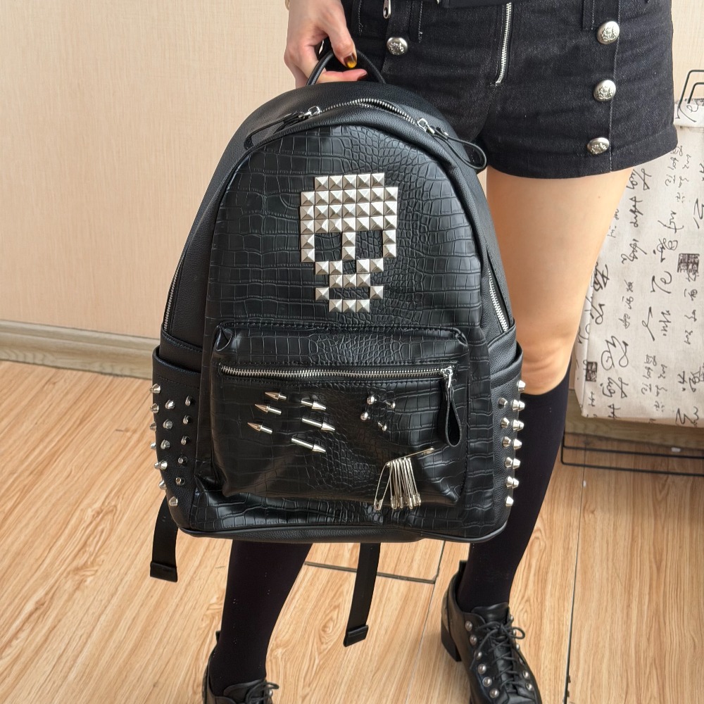 Tas Ransel Motif Kulit Buaya H - Street Fashion Hip Hop ulasan dan harga