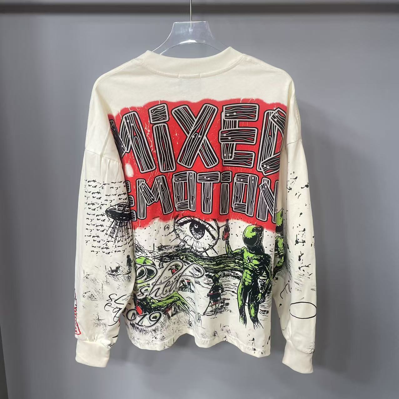 Kaos Lengan Panjang MIXED-EMOT - Street Fashion Clothes ulasan dan harga