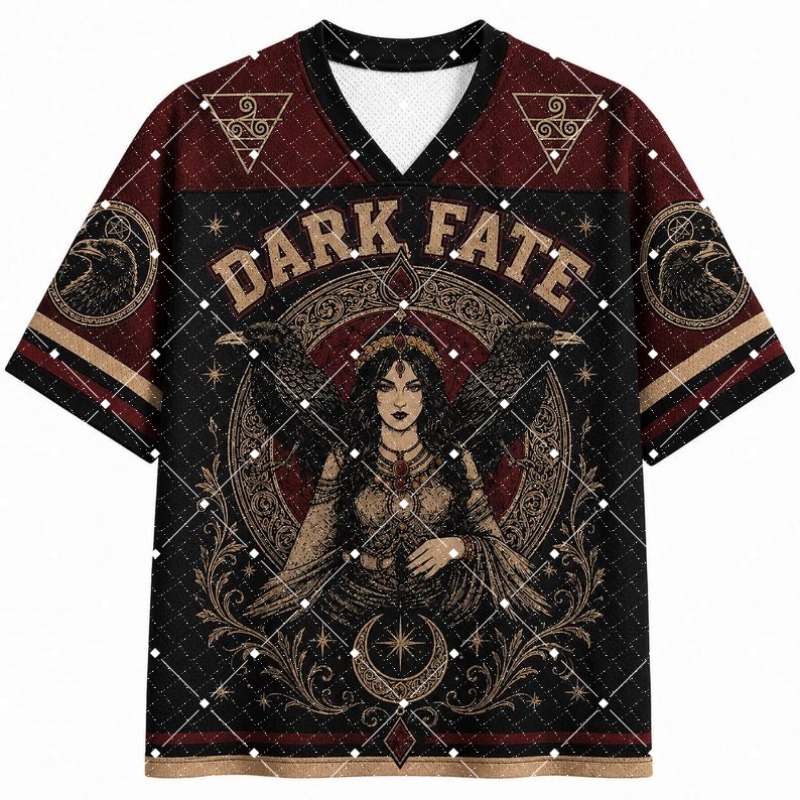 Kaos Jersey V-Neck Motif Dark  - Street Fashion Hip Hop ulasan dan harga