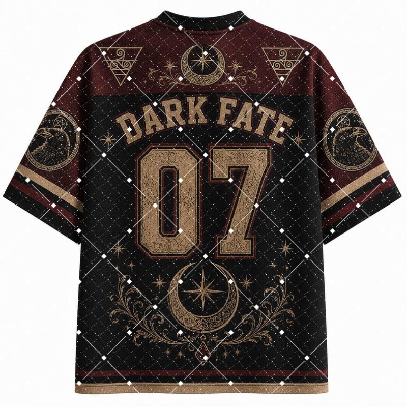 Kaos Jersey V-Neck Motif Dark  - Street Fashion Hip Hop ulasan dan harga