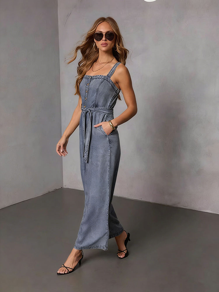 Jumpsuit Denim Wanita Vintage  - Street Fashion Jeans Women ulasan dan harga