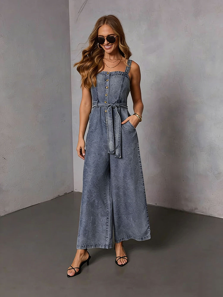 Jumpsuit Denim Wanita Vintage  - Street Fashion Jeans Women ulasan dan harga