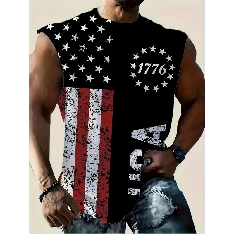 Tank Top Bendera Amerika Gamba - Street Fashion Usa ulasan dan harga