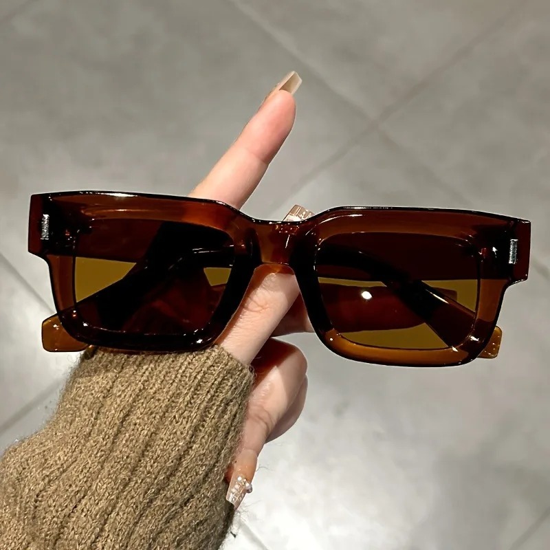 Kacamata Hitam Persegi Panjang - Street Fashion Brands ulasan dan harga