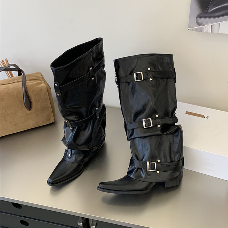 Sepatu Bot Wanita Setinggi Lut - Street Fashion Ladies ulasan dan harga