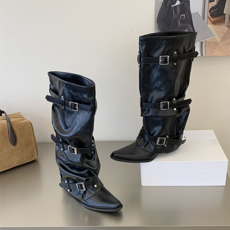 Sepatu Bot Wanita Setinggi Lut - Street Fashion Ladies ulasan dan harga
