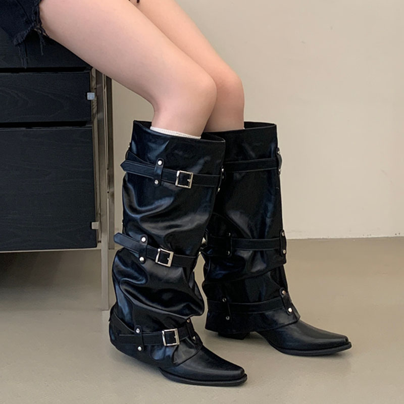 Sepatu Bot Wanita Setinggi Lut - Street Fashion Ladies ulasan dan harga