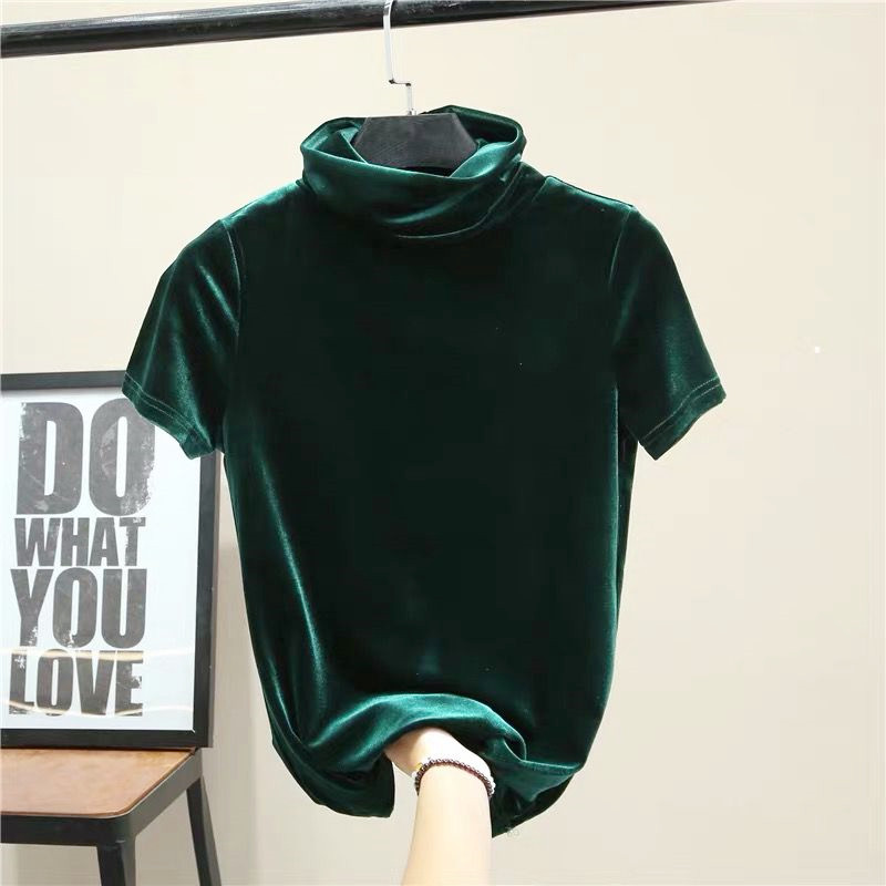 Kemeja Beludru Lengan Pendek T - Street Fashion Hip Hop ulasan dan harga