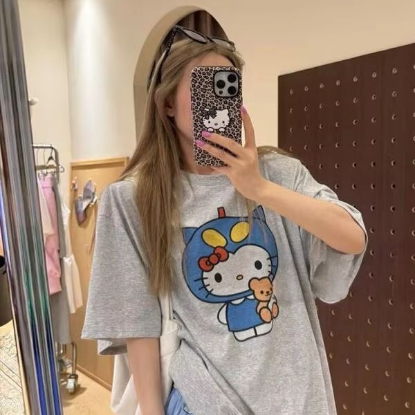 Kaus Cetak Hello Kitty Lengan  - Street Fashion Tshirt ulasan dan harga
