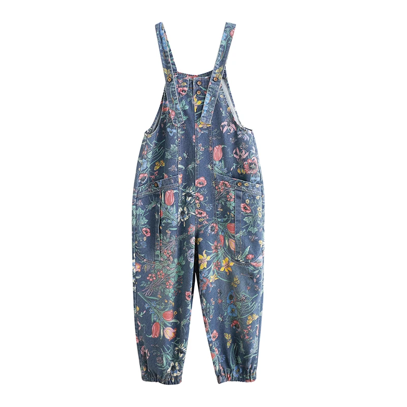 Jumpsuit Denim Bunga Gambar Ce - Street Fashion Jeans Women ulasan dan harga