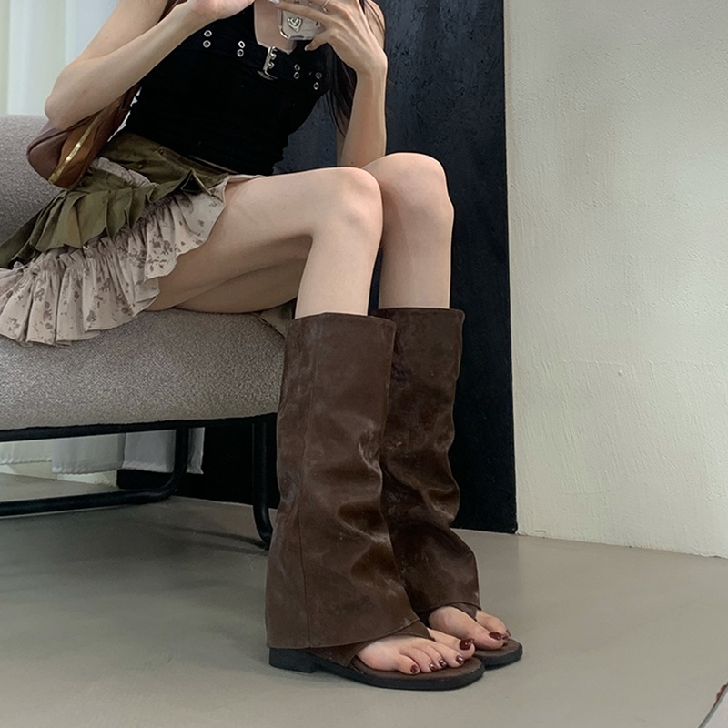 Sepatu Bot Wanita Model Hollow - Street Fashion In Korea ulasan dan harga