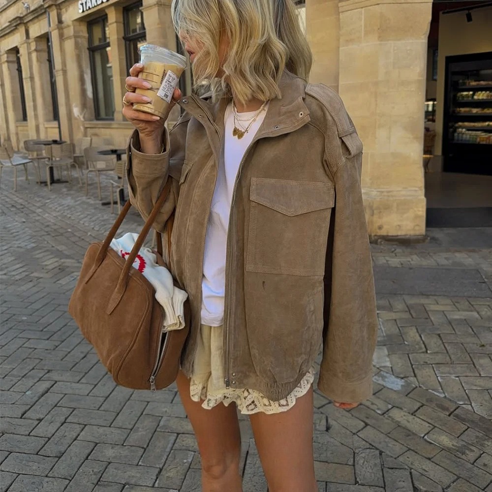 Jaket Suede Wanita KONDALA 202 - Street Fashion Fall 2025 ulasan dan harga