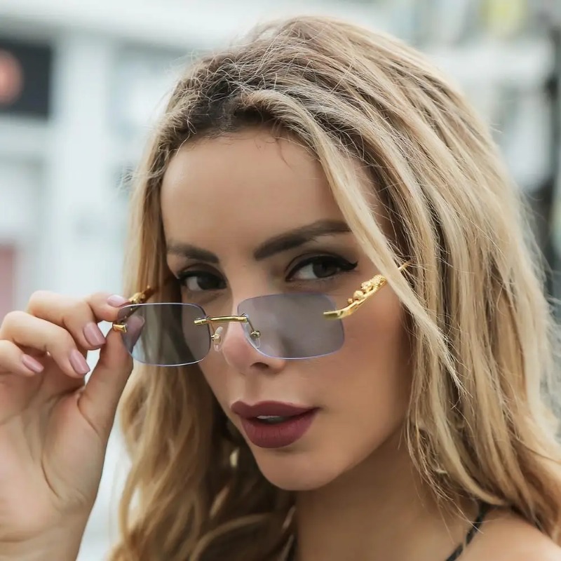 Kacamata Hitam Tanpa Bingkai P - Street Fashion Brands ulasan dan harga
