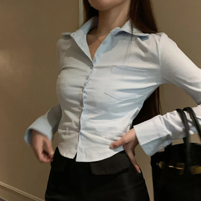 Kemeja & Blus Wanita Korea Ele - Street Fashion In Korea ulasan dan harga