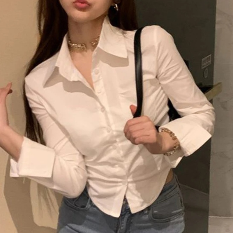 Kemeja & Blus Wanita Korea Ele - Street Fashion In Korea ulasan dan harga