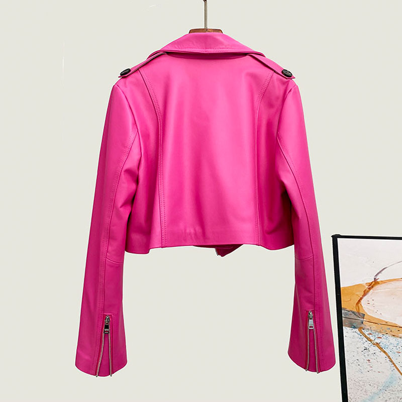 Jaket Kulit Asli Wanita Warna  - Street Fashion Fall 2025 ulasan dan harga