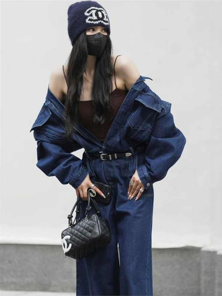 Jumpsuit Jeans Denim Jalanan u - Street Fashion Jeans Women ulasan dan harga